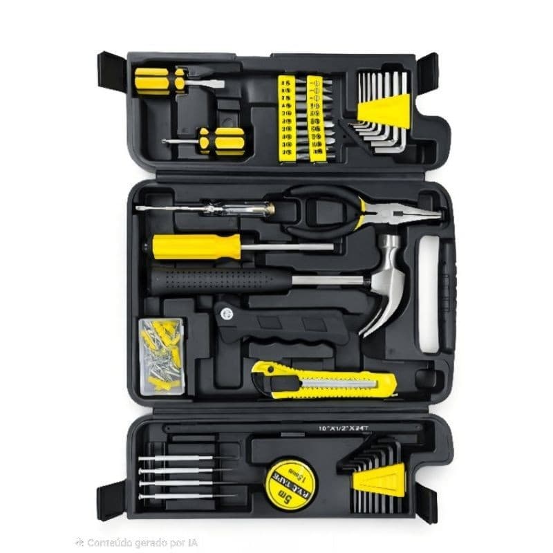 Kit Maleta Ferramenta Completo 200 Pecas Organizacao Profissional Domestico