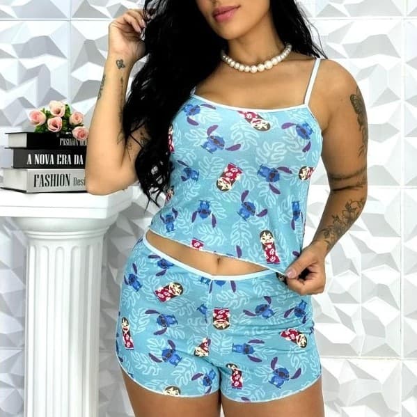 Kit babydoll blogueira sapequinha short + blusinha leve e confortável