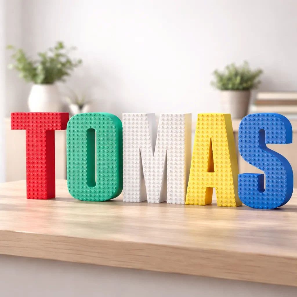 Letra Decorativa Personalizada com Nome de Bebê para Quarto Infantil Presente Blocos de Montar Altura 20 cm