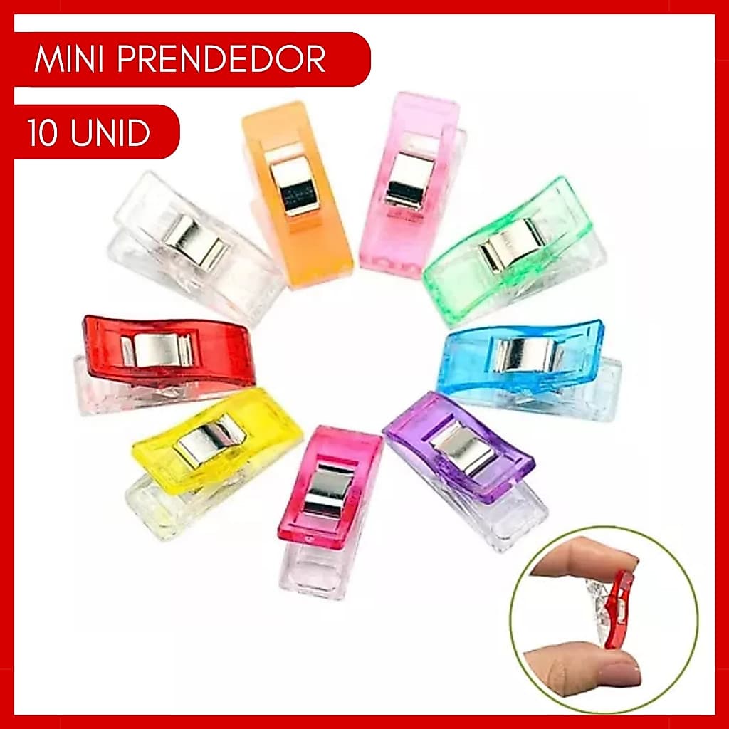 Kit 10 Mini Prendedor Tecido Clip Alinhava Costura Patchwork