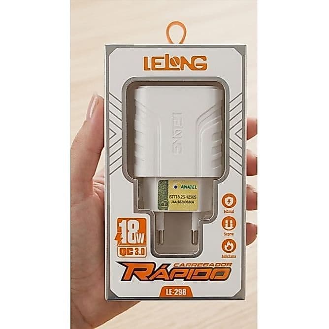 Carregador Rápido 18W QC 3.0| 1USB| 5 Ou 10 Unidades |Envio Rápido