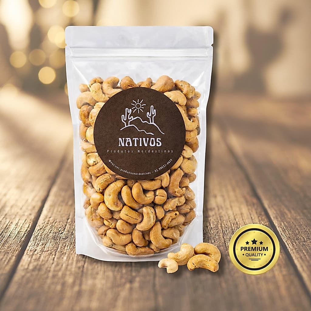 Castanha de Caju Selecionada Inteira Assada W1 200g Produto Natural Premium Artesanal Dieta Saudável