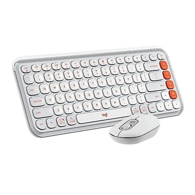 Combo Teclado e Mouse sem fio Logitech POP Icon- Branco