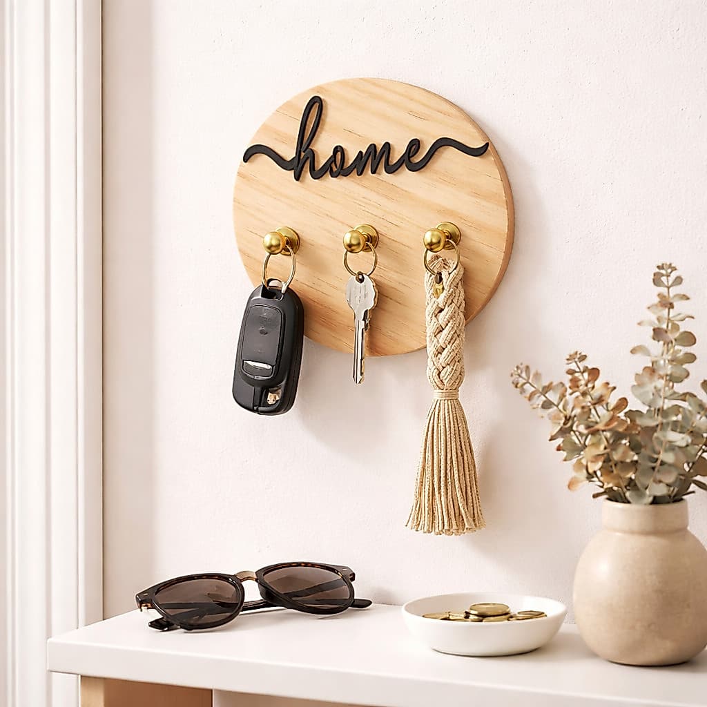 Organizador Porta Chaves Cartas Decorativo de Parede Chaveiro Multiuso Fácil Instalação Casa Cozinha Escritório
