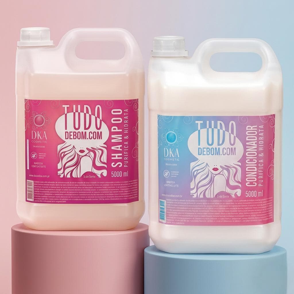 Kit Shampoo Perolado Nutritivo + Condicionador Hidratante 5L DKA para Nutrição, Brilho e Controle do Frizz