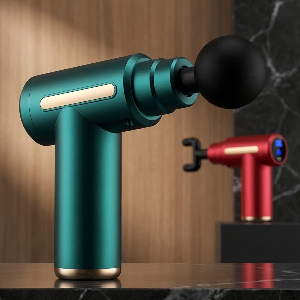 Massageador Muscular Elétrico Profissional 6 Níveis 4 Cabeças Pistola Massagem Portátil Silencioso USB Relaxamento