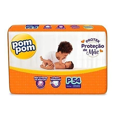 Fralda Pom Pom Protek Proteção de mãe (3 a 6 kg) P 54 | (4 a 9 kg) M 48 |  (8 a 13 kg) G 42 | (14 a 18 kg) Cuidado 1