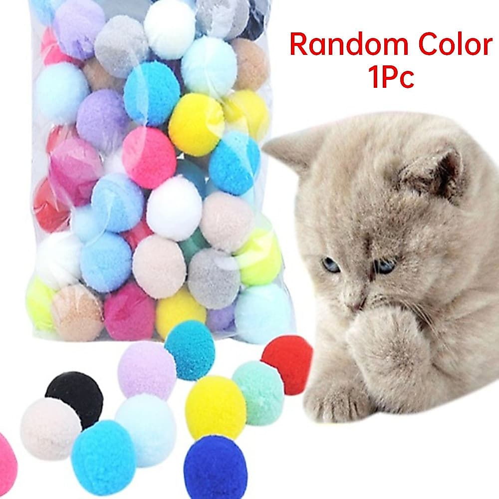 [Calamus] 1Pc Pet Cat Brinquedos Poliéster Plush Balls Interactive Play Training Toy para Gatinho