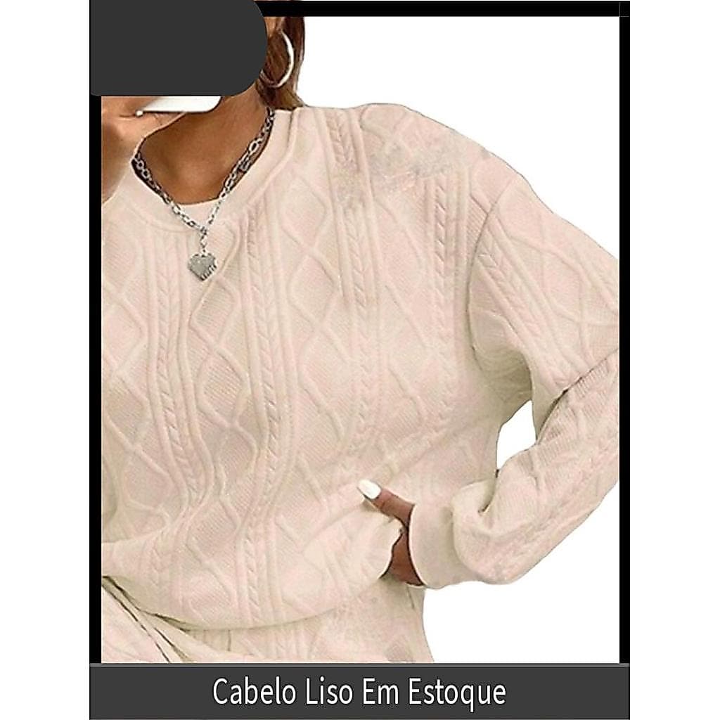 Conjuntos Femininos De 2 Peças , Moletom Com Gola Redonda , Pulôver , Tops E Calças Jogger , Conjunto Lounge S-Alta Qual