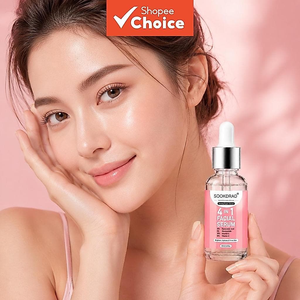 Facial 4 em 1 com , Niacinamida, Vitamina C, Vitamina E, Ilumina, Hidrata, Firmeza, Para todos os tipos de pele, 30ml