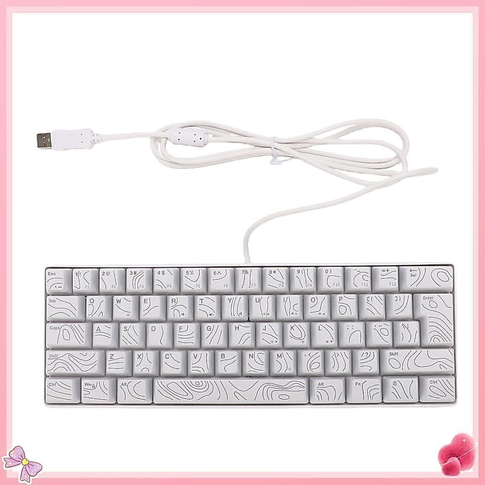 Teclado Para Jogos , Mecânico Ergonômico Com Fio , 61 Teclas , 18 Anti-Fantasma