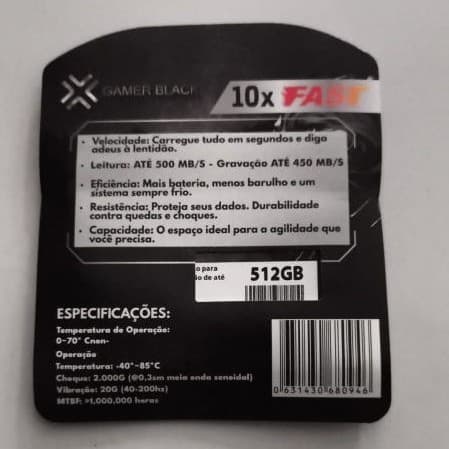 SSD Gamer Black 512GB SATA III 2.5 Para PC Computador e Notebook Novo