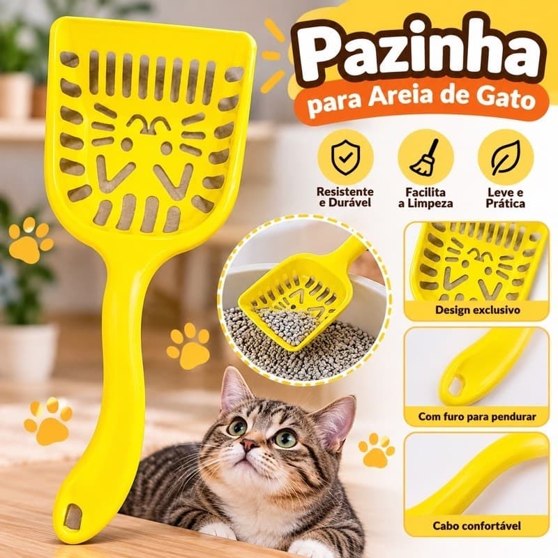 Pazinha Higiênica para Gatos com Peneira – Coletora de Areia Sanitária