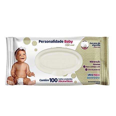 Lenço Umedecido Recém Nascido RN Personalidade 100 Unidades - Sem Álcool