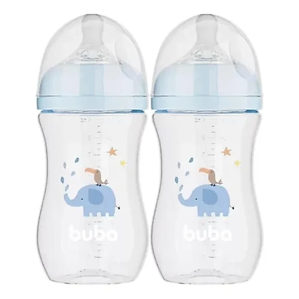 KIT C/ 2 MAMADEIRAS EASY FLOW ELEFANTE AZUL 270ML