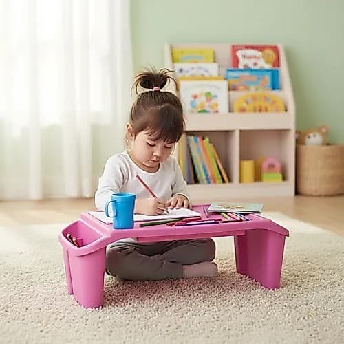 Mesa Mesinha Infantil Multiuso P/ Atividade, Alimentação Diversão, Desenhar, Pintar e Brincadeiras 56x30X22,5 CM