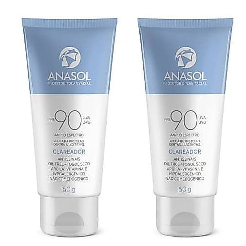 Kit 2 Protetor Solar Anasol Facial Clareador 60g FPS 90
