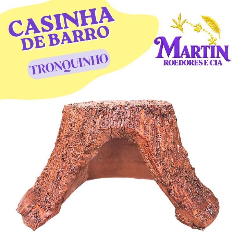 Casinha, esconderijo toca tronquinho de barro, terrários,Gecko, hamster, gerbil, roedores