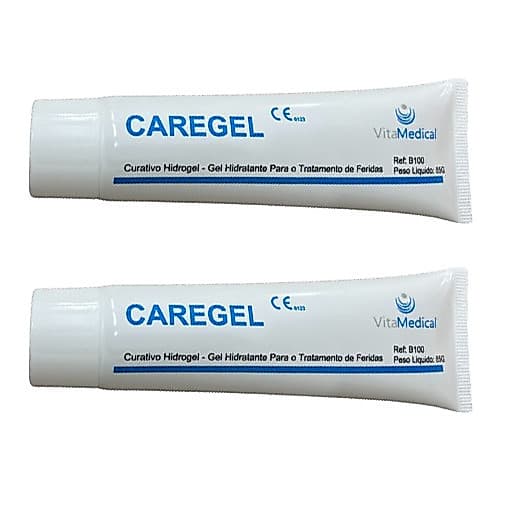 Kit 2x Curativos Hidrogel Pomada Cicatrizante 85g Caregel