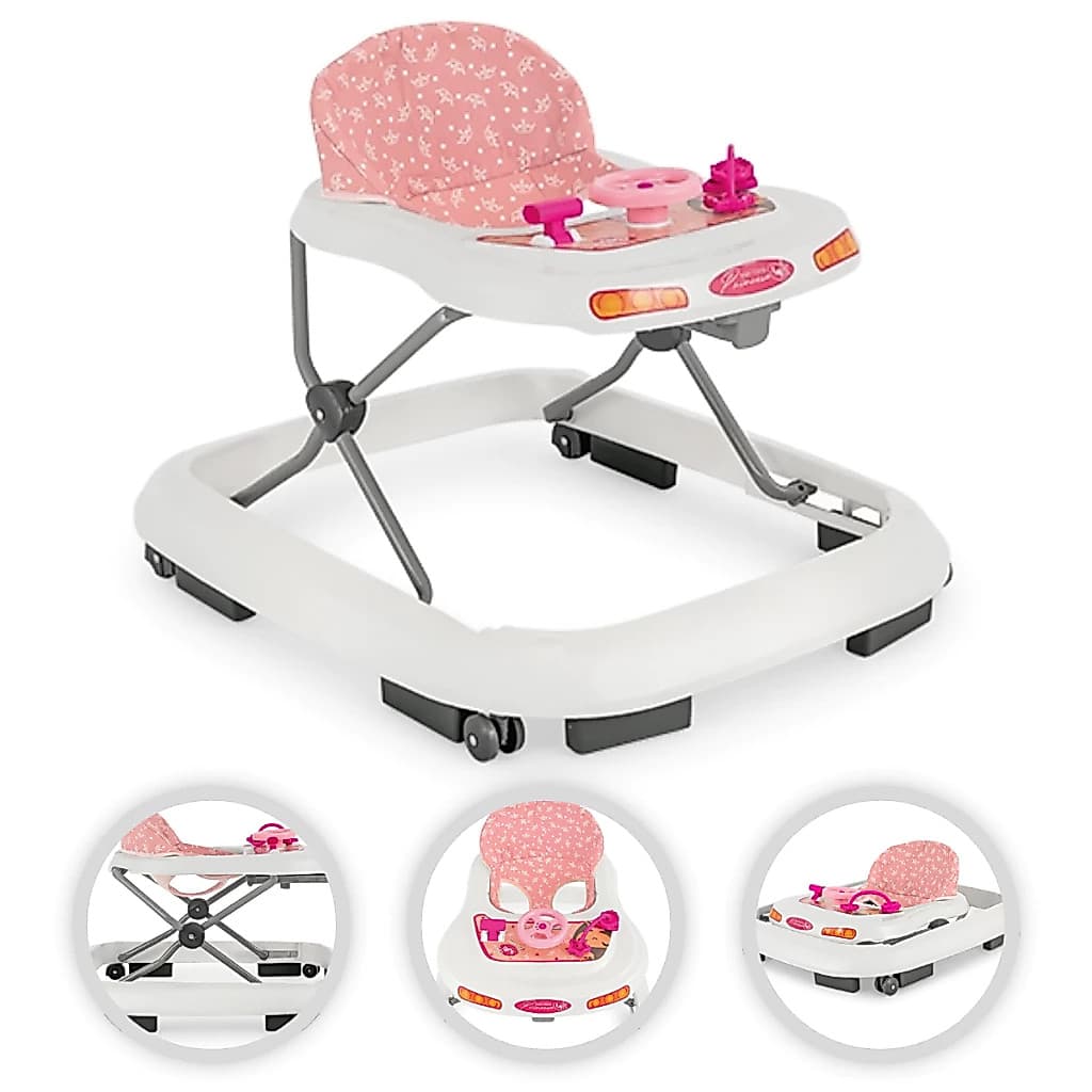 Andador Infantil De Bebê Musical Princesa Rosa coroa Tutti Baby