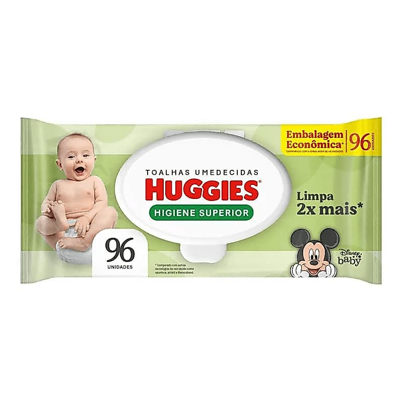 Lenco Umedecido Huggies Natural com 96 unidades