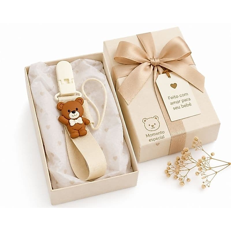 Prendedor de Chupeta Ursinho varias cores Clip  Seguro para Bebê Oferta de Lançamento