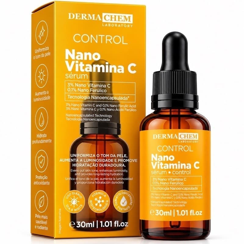 Sérum Facial Dermachem Nano Vitamina C 3% + Ácido Ferúlico 0,1% 30ml