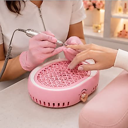 Coletor Aspirador de Pó para Unhas Oval Rosa ou Off White 100W SC808-1 Nail Dust Collector Bivolt - SQ8809