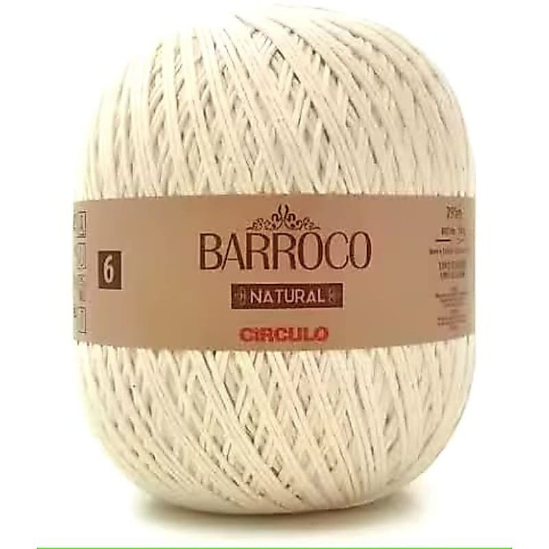 Barbante Barroco Natural Fio 6 700g - Maciez e Durabilidade para Crochê e Tricô