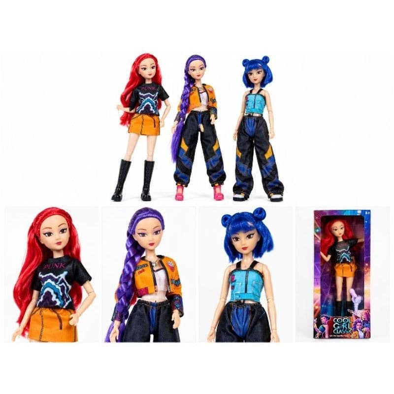 Boneca K-Pop Articulada com Acessórios Musical 30cm Rumi Mira e Zoey