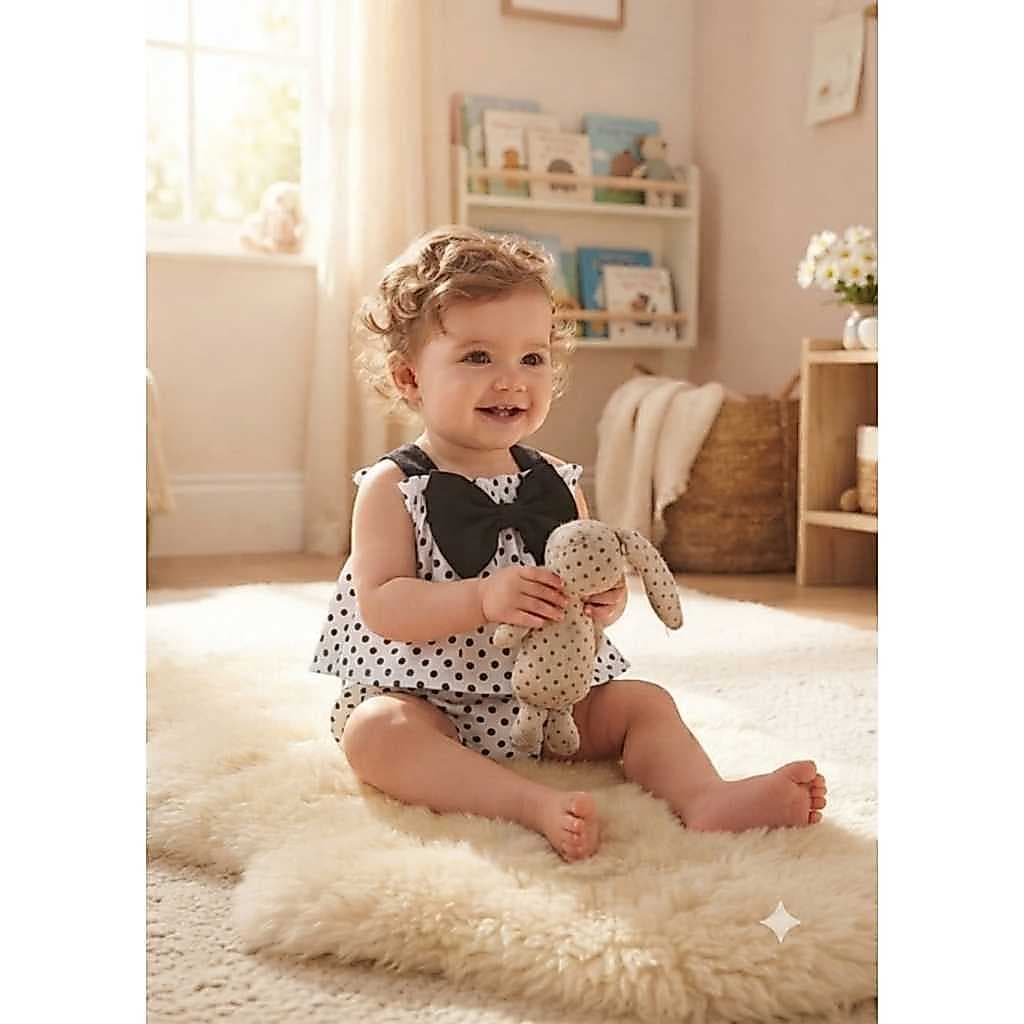 Conjunto Infantil Menina Blusa Soltinha E Tapa Fralda Poá Tricoline 100% Algodão Recém Nascido A 4 Anos Promoção