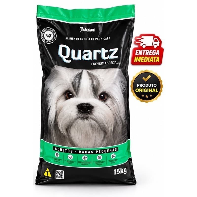 Ração para Cachorro Adulto Quartz Premium Especial 15kg 24% Proteína Nutridani Raças pequenas