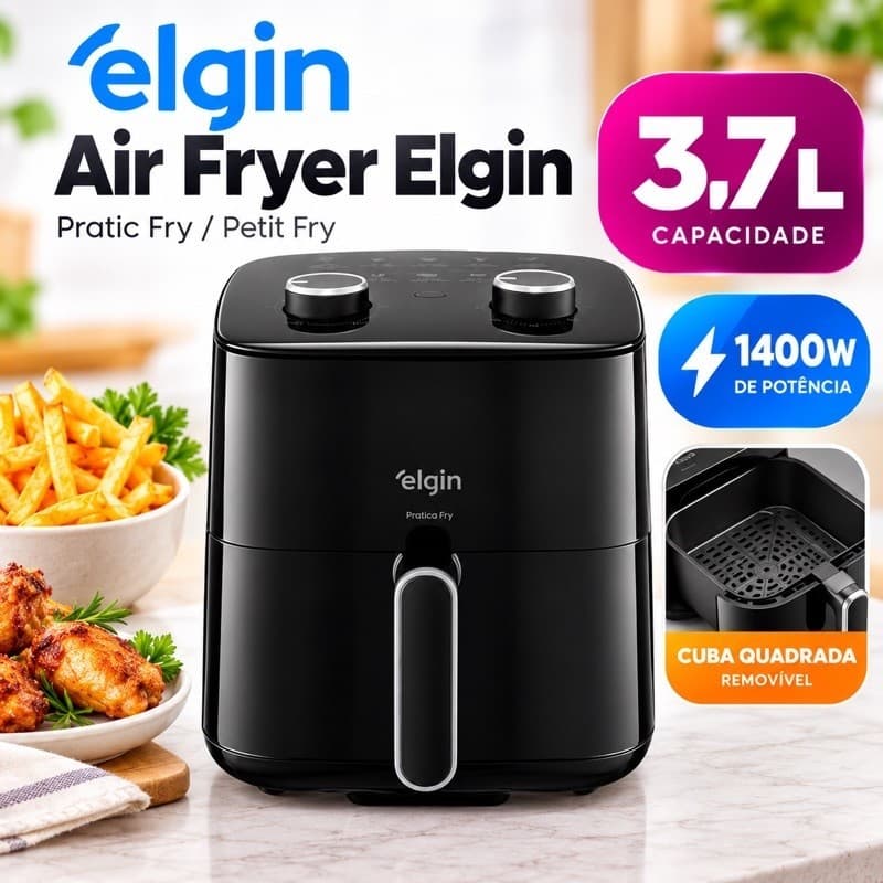 Fritadeira Elétrica sem Óleo Air Fryer Elgin Prática Fry 3,7L 1400W - 220V