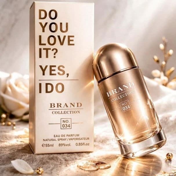 Perfume Feminino Importado Brand Collection 034 Com Notas De Champanhe Rosé E Pimenta Rosa 25ML