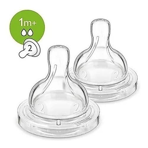 Kit 2 Bico de Mamadeira Reposição 1m+ Tam 2 Clássica Avent