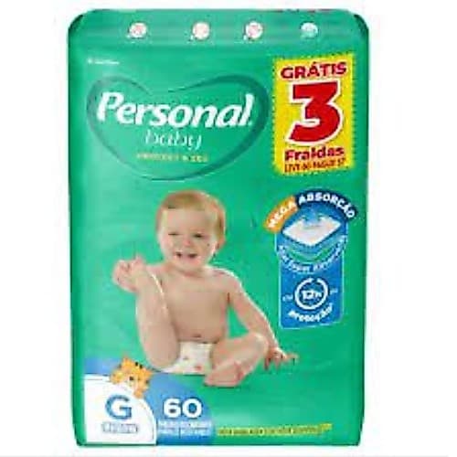 Fralda Personal Baby Hiper pacote G De 8kg à 12,5kg