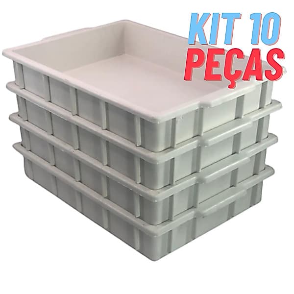 Kit 10  Caixa Bandeja multiuso organizadora 7 Litros Panificadora Açougue massas pizzas