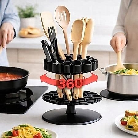 Suporte Organizador De Multiuso Rotativo De 360 Utensílios De Cozinha