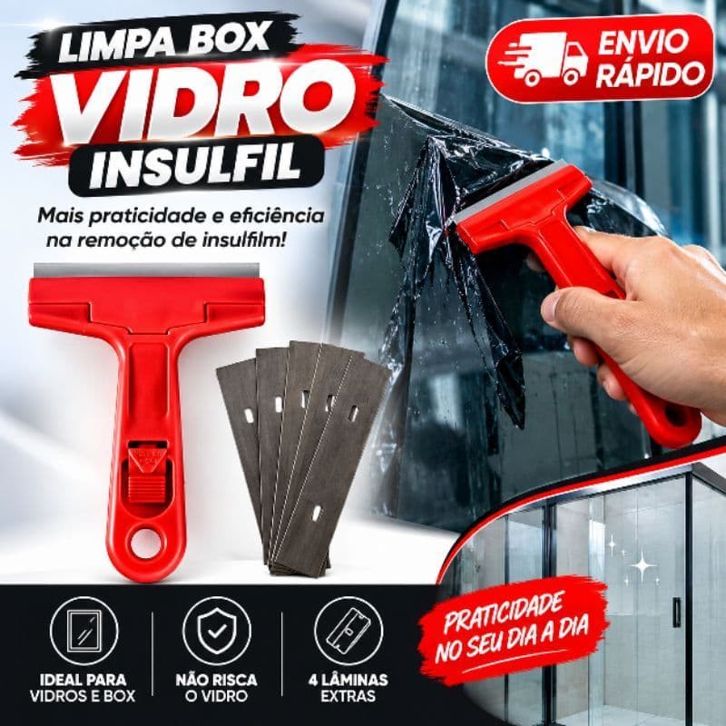 Kit Estilete Raspador de vidro Box Piso cerâmica Azulejo + 6 Laminas