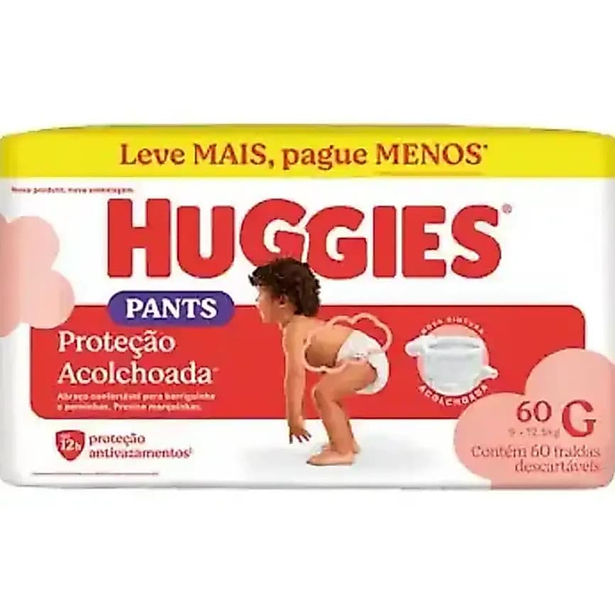Fralda Huggies Máxima Proteção Roupinha Hiper G - 60un