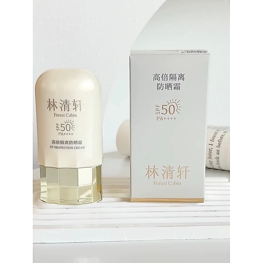 Lin Qingxuan Protetor Solar 50g Protetor Solar de Isolamento de Alta Potência spf50 Pequeno Guarda-chuva Dourado Hidrata
