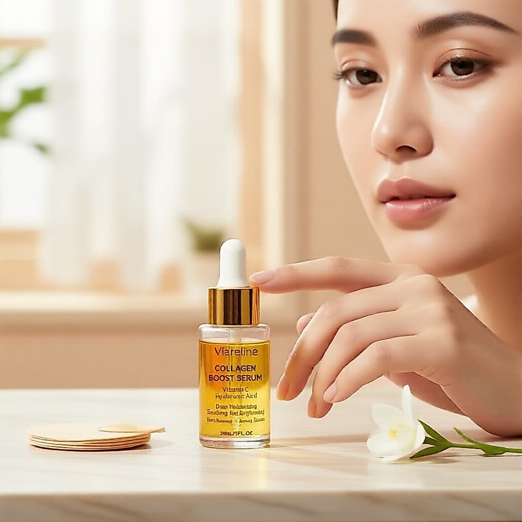 Soro Antienvelhecimento de Colágeno e Vitamina C com Ácido Hialurônico, Tratamento Facial Diário 30ml