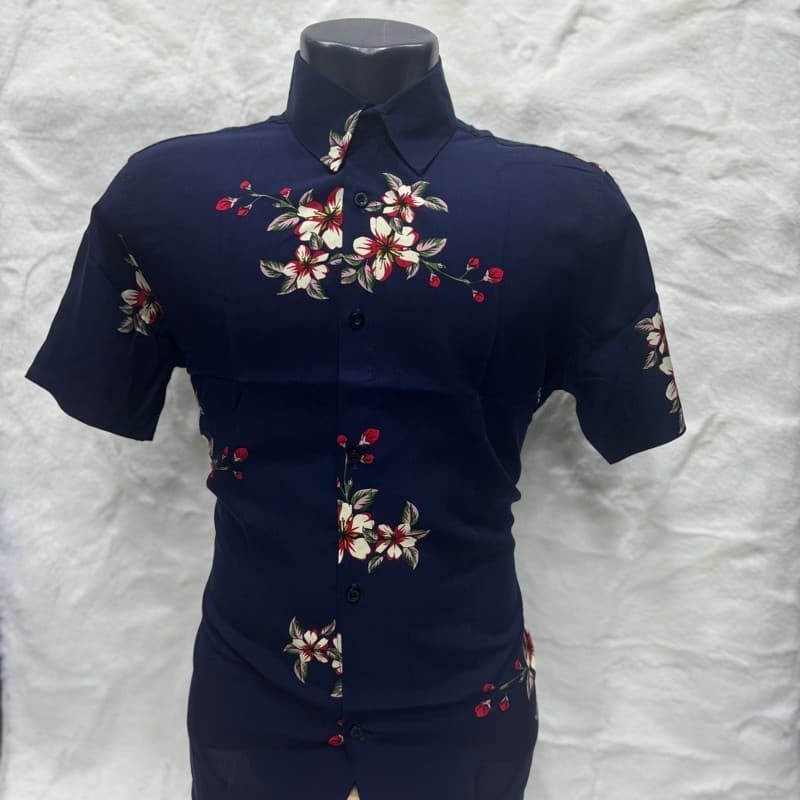 Camisa Floral Masculina   Manga Curta viscose Praia Social Slim Fit Havaiana Barata ,Homem Estampada Florida Verão