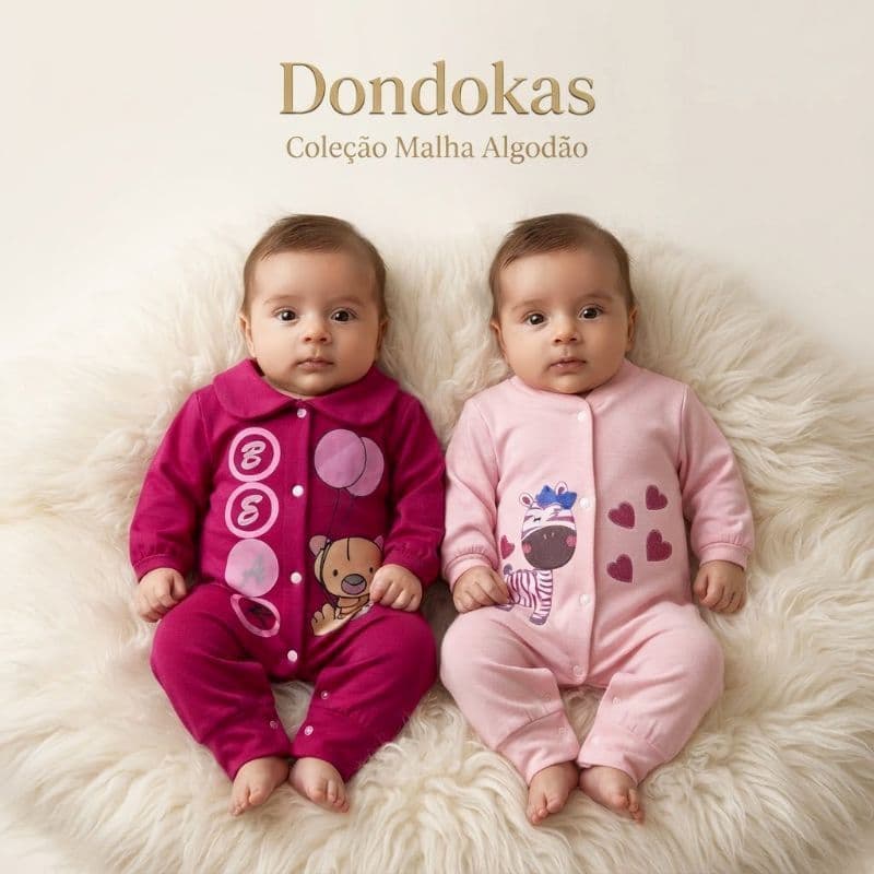 kit com 2 Macacão Bebe Menina Macacão Algodão Confortavel Roupa de Bebe