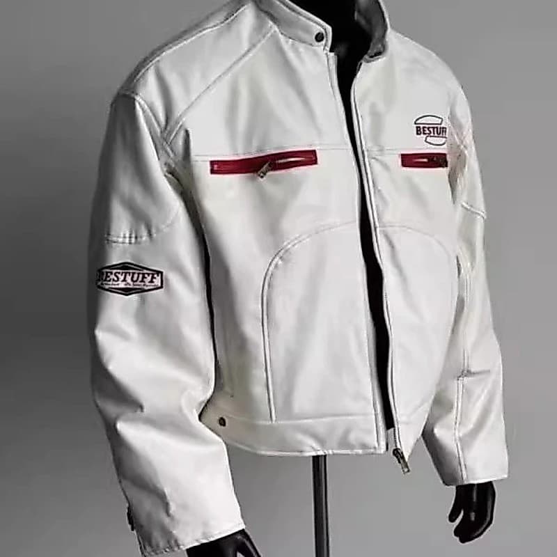 Merad contraste cor costura jaqueta de couro do plutônio jaqueta da motocicleta jaqueta masculina Street Wear americano 