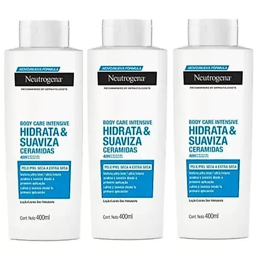 Kit 3 unidades Hidratante Neutrogena  Hidrata & Suaviza 400ml