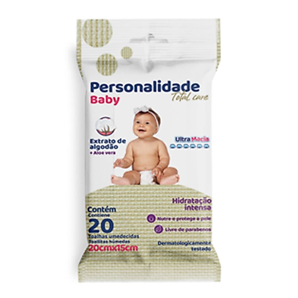 Toalhinhas Umedecidas Personalidade Baby Pocket 20 Unidades