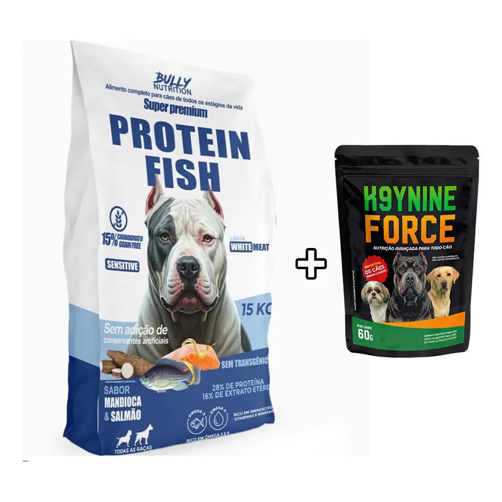 Ração Premium Cães Fish Protein 15kg GANHE Moringa Dog 60g | Saúde e Energia 🐶