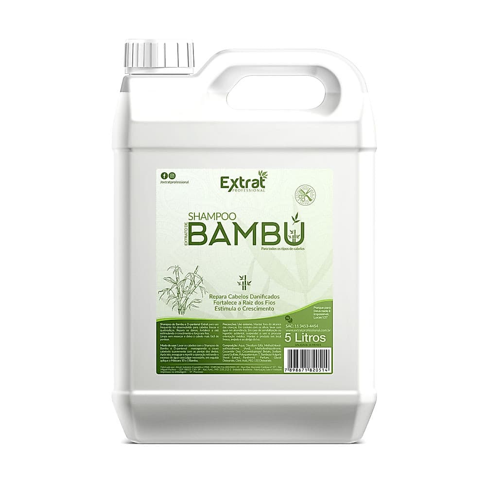 Shampoo Hidratante Reconstrutor Capilar com Extrato de Bambu Extrat Professional 5L