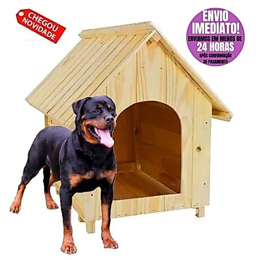 Casinha Casa Grande N7 de Madeira Para Porte Grande Cachorro Pittbull Rottwailler Pastor Alemão Labrador Doberman Fila